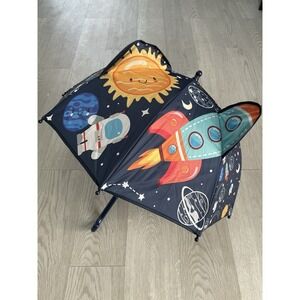 NEW 3D Mulitcolor Space Rocket Planets Sun Boys Kids Size Rain Weather Umbrella
